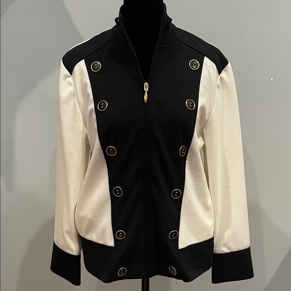 Elegant Black and White Women's Blazer